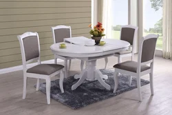Столы и стулья белые для кухни фото