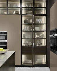 Шкафы для посуды на кухню со стеклом фото