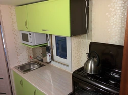 Kitchen design with microwave in Khrushchev