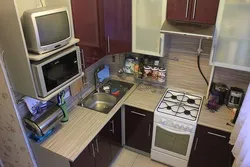 Kitchen design with microwave in Khrushchev
