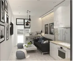 Apartment design 32 sq m with kitchen