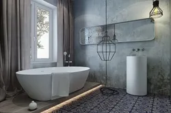 Concrete in the bathroom interior