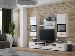Photo Of Modern Living Room Walls In White