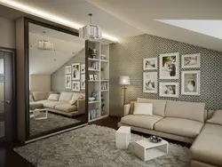 Room design 18 sq m bedroom living room with balcony