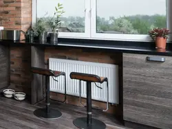 Window sill as a bar counter in the kitchen photo