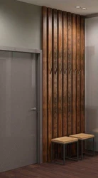 Wooden slats in the hallway interior