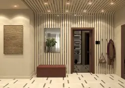 Wooden slats in the hallway interior