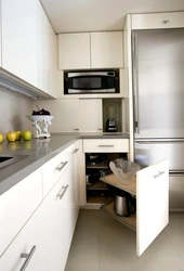 Встроенная Кухня Для Маленькой Кухни Угловая С Холодильником Фото