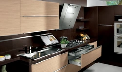 Interior handles of modern kitchens