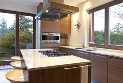 Kitchen with stained glass window design photo
