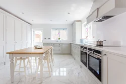 White marble in the kitchen interior photo