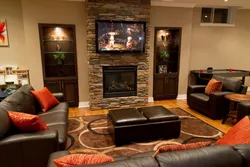 Living Rooms With Artificial Fireplace Photo