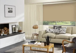 Roller blinds in the living room photo