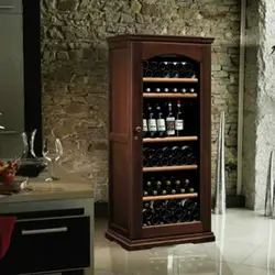Wine cabinet in the kitchen interior photo
