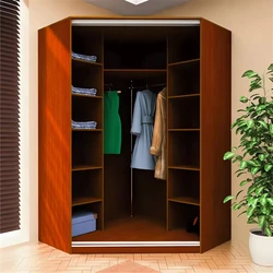 Large corner wardrobe in the bedroom photo