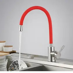 Kitchen faucet with flexible hose photo