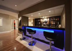 Living room design with bar