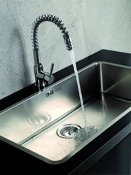 Kitchen with metal sink photo