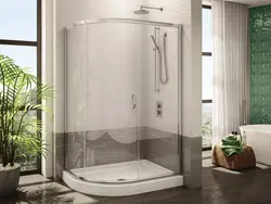 Photo of shower enclosures in the bathroom with a tray