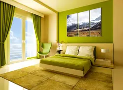 Color Combination In The Bedroom Interior Light Green