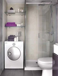 Small bathroom with shower and washing machine design