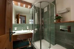 Bathroom design with gray shower