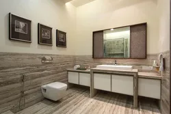 Tile wall in bathroom interior photo