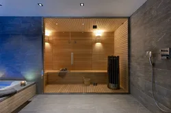 Bath and sauna in the house photo