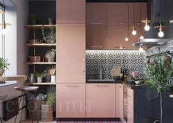 Dusty colors in the kitchen interior