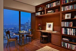 Office library in apartment design