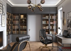 Office library in apartment design