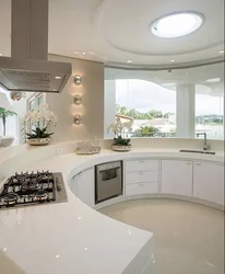 Угловая кухня гостиная дизайн с окном