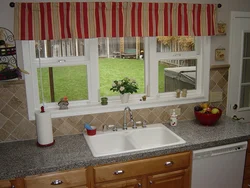 Curtains for kitchen sink by the window photo