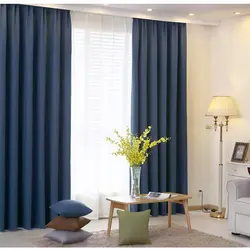 Серо синие шторы в спальню фото