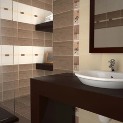 Bath design with dark and light tiles