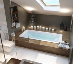 Bathroom design with built-in bathtub