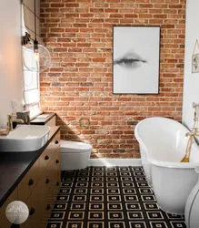Brick Finishing In The Bathroom Photo