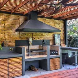 Летняя кухня на даче проекты с мангалом фото проекты