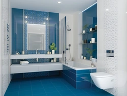 Bathroom design if the floor is blue