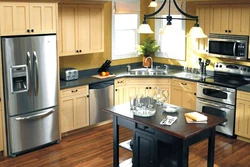 How to arrange furniture and refrigerator in the kitchen photo