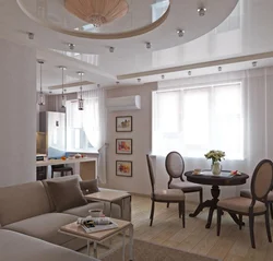 Photo of suspended ceilings in the living room-dining room