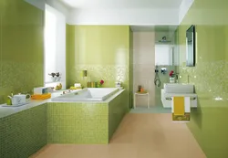 Photo of a pistachio-colored bathroom