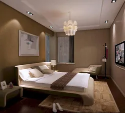 Lighting in the bedroom with suspended ceilings photo