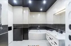 Bathroom interior black ceiling