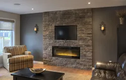 Stone Wall Design Living Room