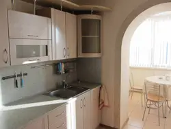 Kitchen 7 meters with balcony design