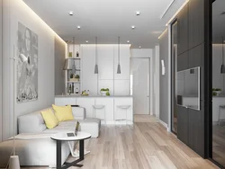 Apartment design 35 sq.m. with kitchen