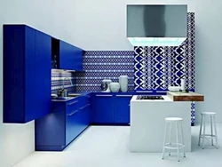 Blue kitchen tile design