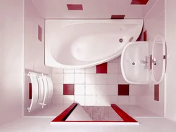 Дизайн небольшой ванной комнаты с угловой ванной