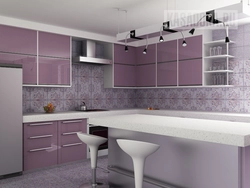 Kitchen lilac gray photo